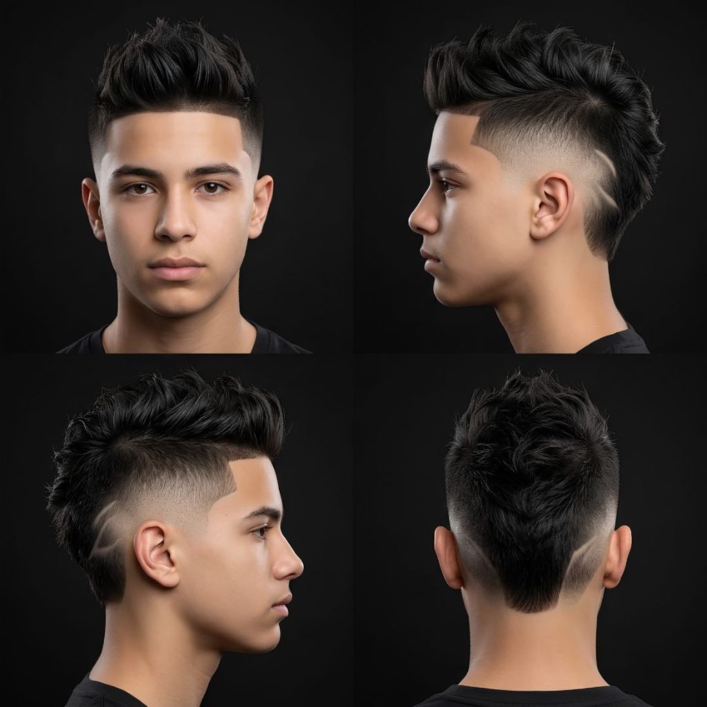 Burst Fade Mohawk for Teens