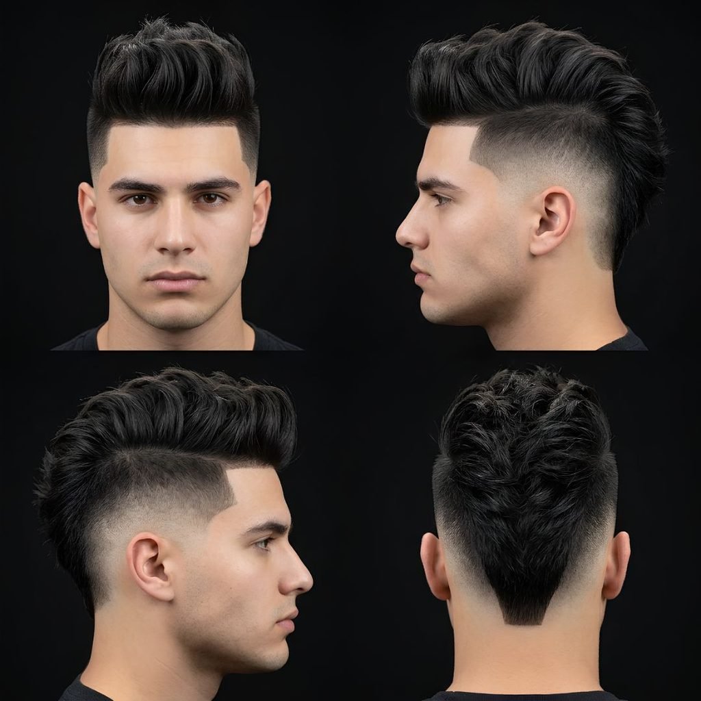 Burst Fade Mohawk for Thick Hair