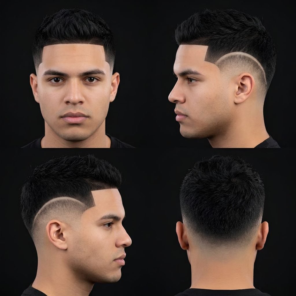 Burst Fade Taper with Line Up