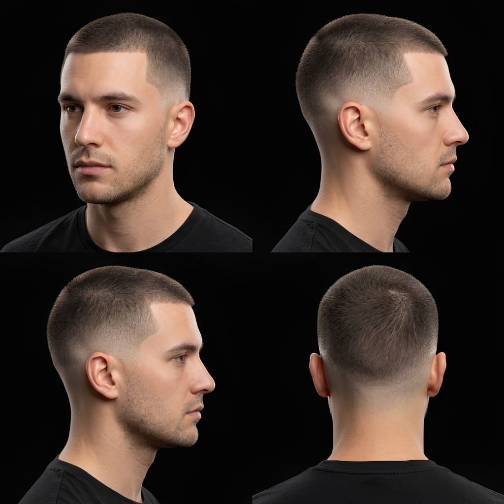 Buzz Cut Low Burst Fade