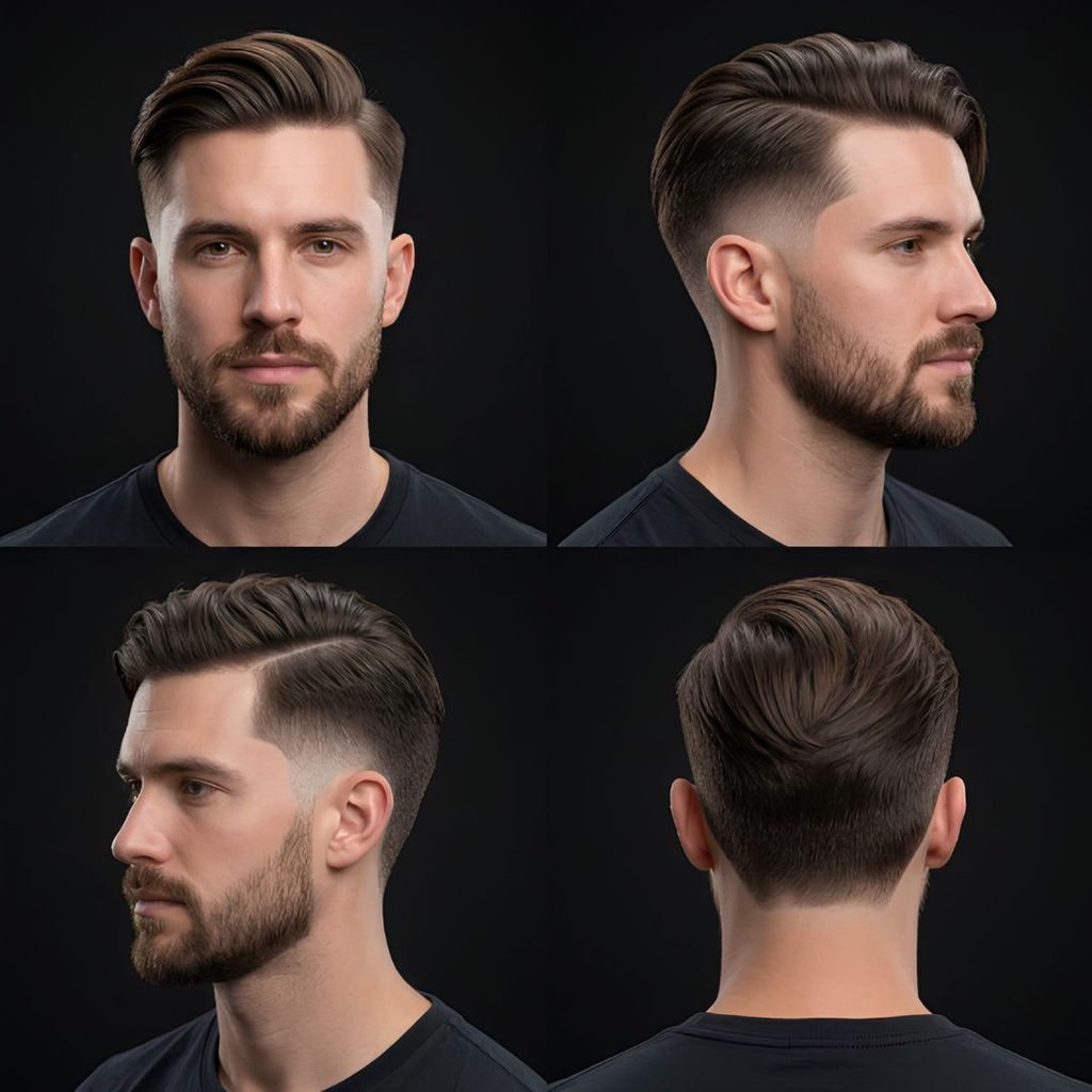 Comb Over Long Hair Burst Fade