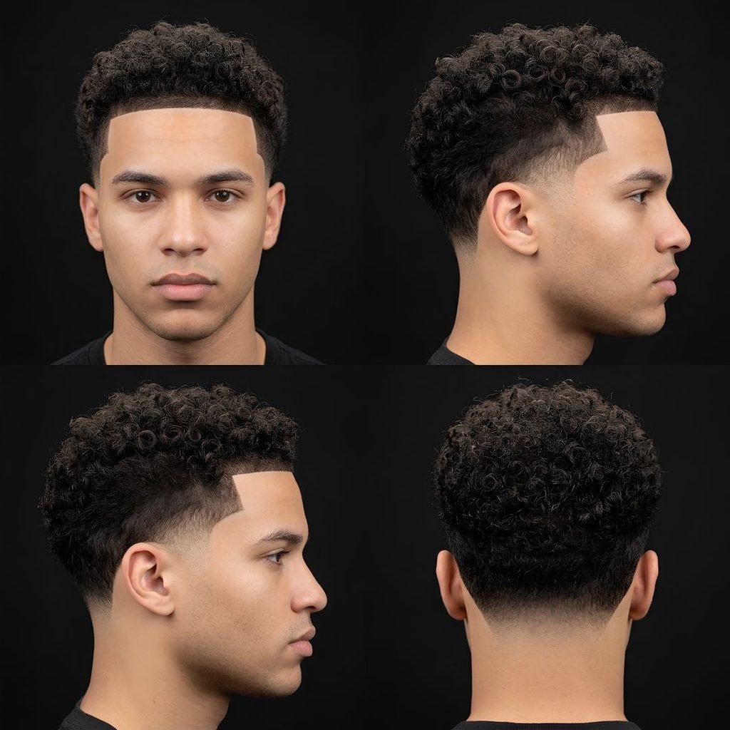 Curly Burst Fade Taper