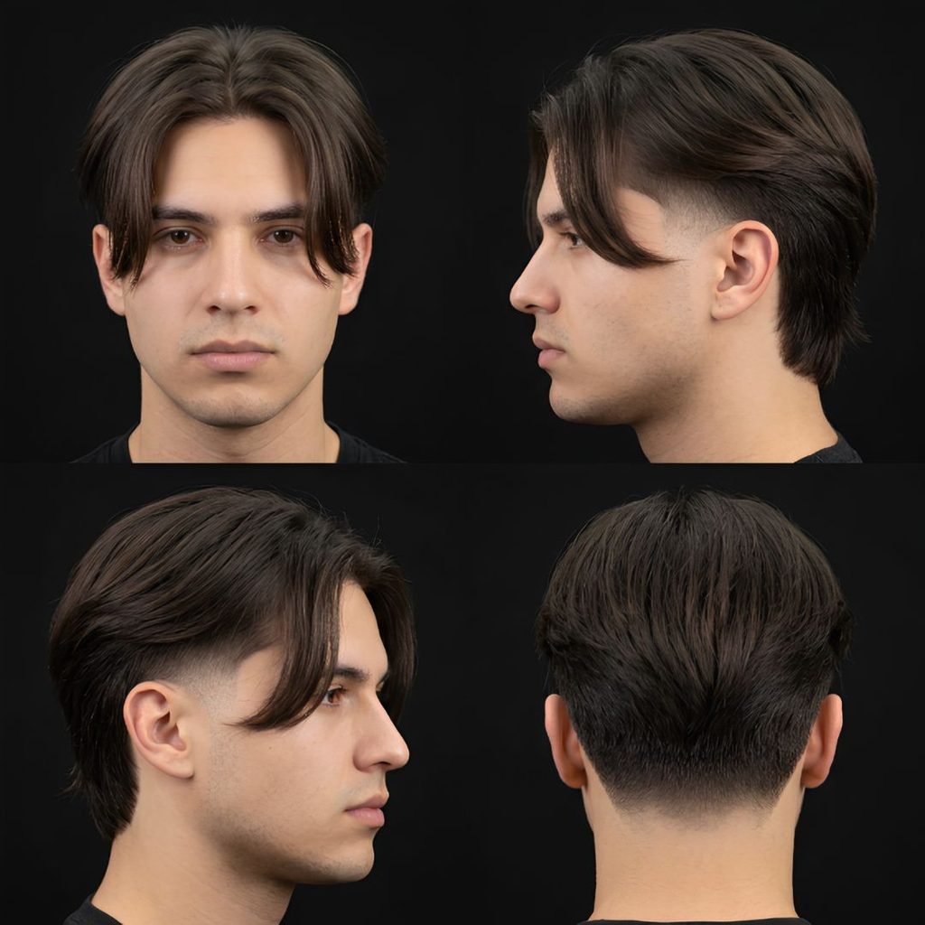 Curtain Long Hair Burst Fade