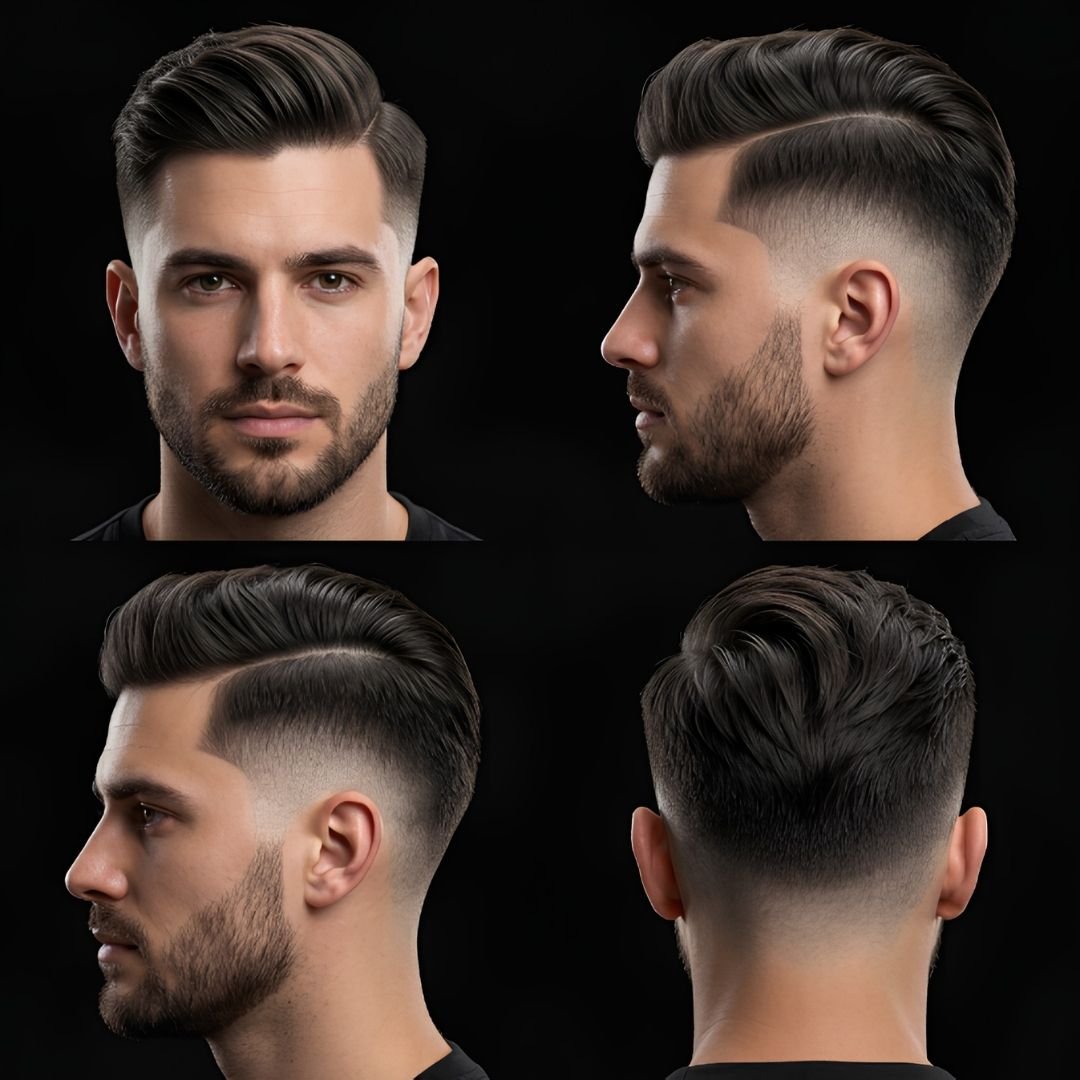High Burst Fade Comb Over