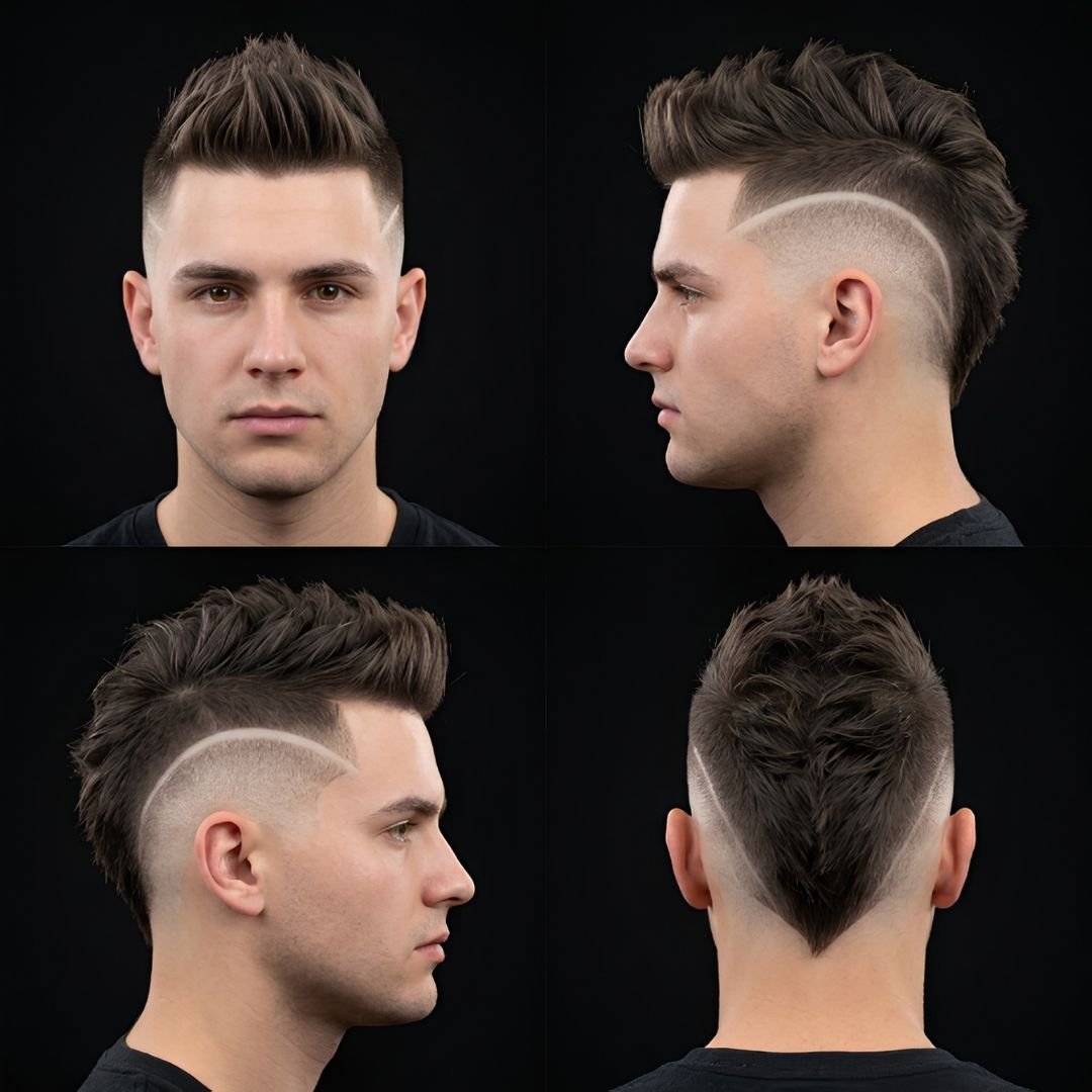 High Burst Fade Faux Hawk