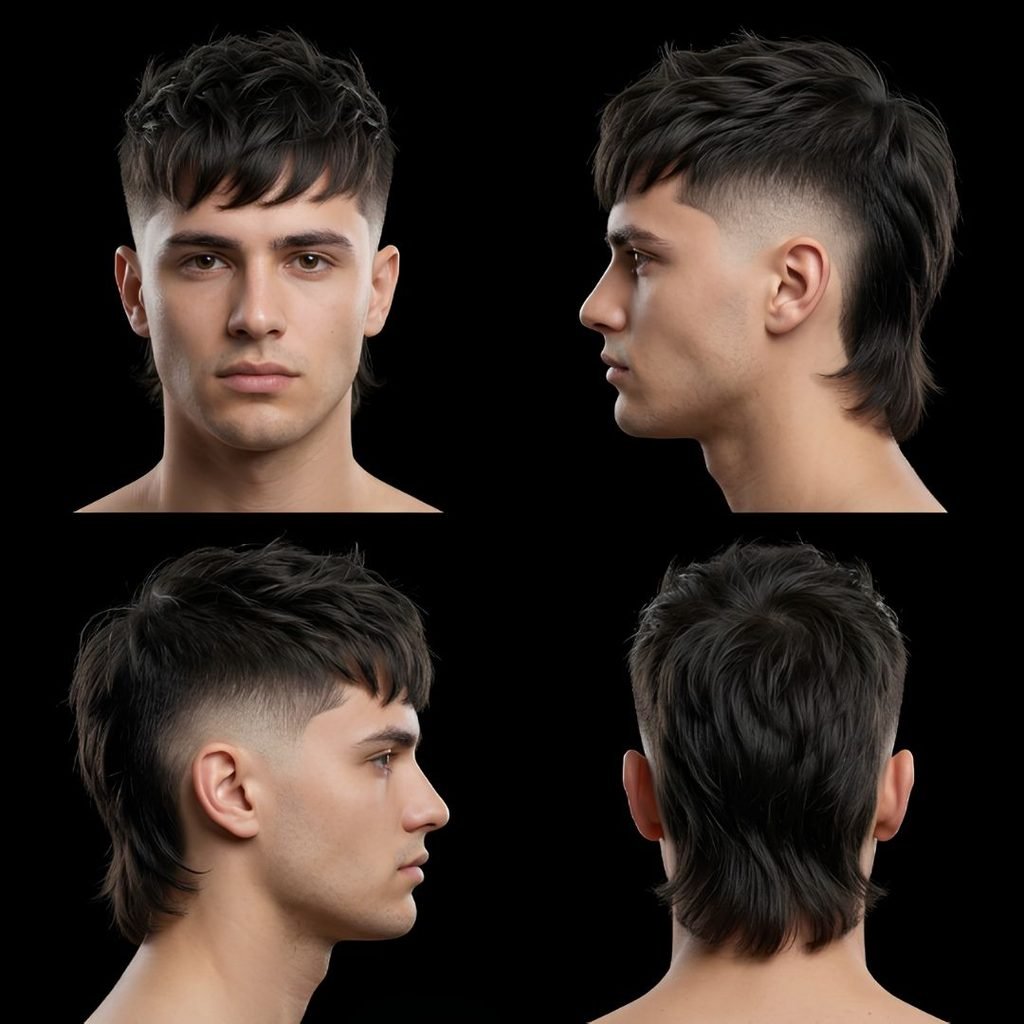 High Burst Fade Mullet