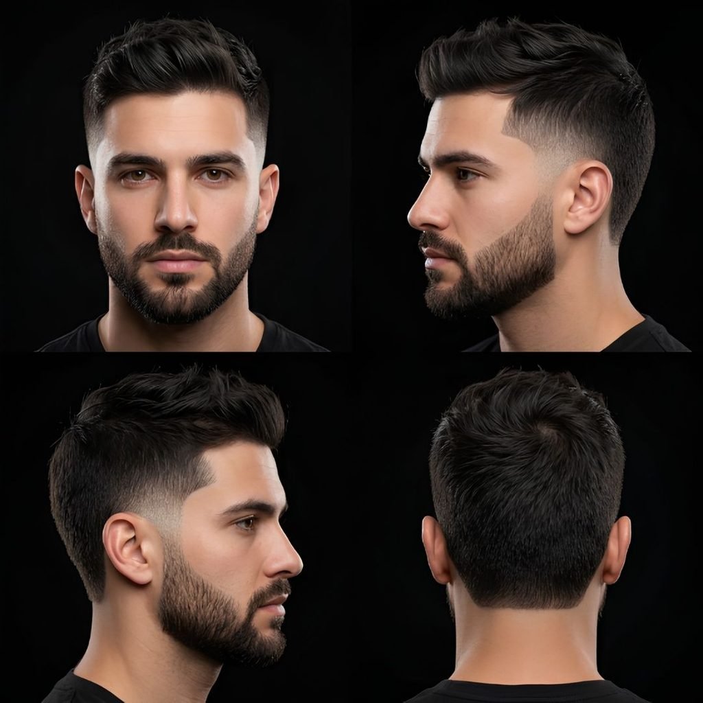 High Burst Fade With Beard
