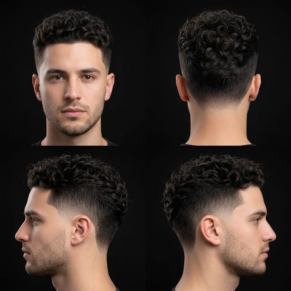 High Burst Fade for Curly Hair