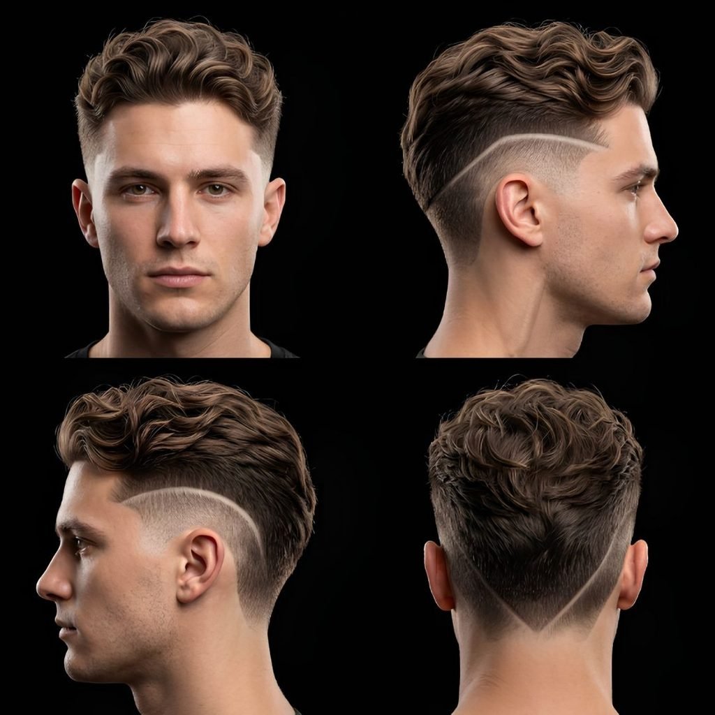 High Burst Fade for Wavy Hair