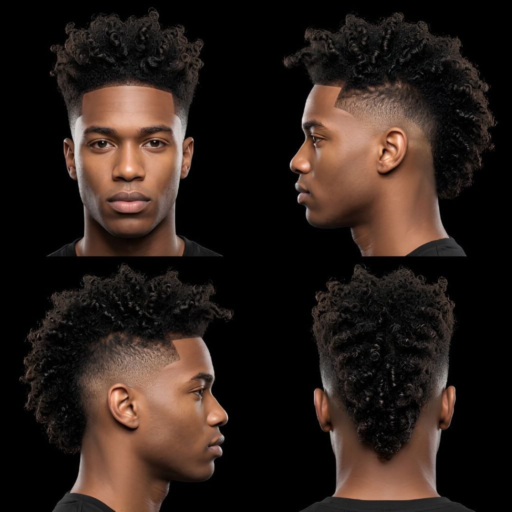 Long Curly Burst Fade
