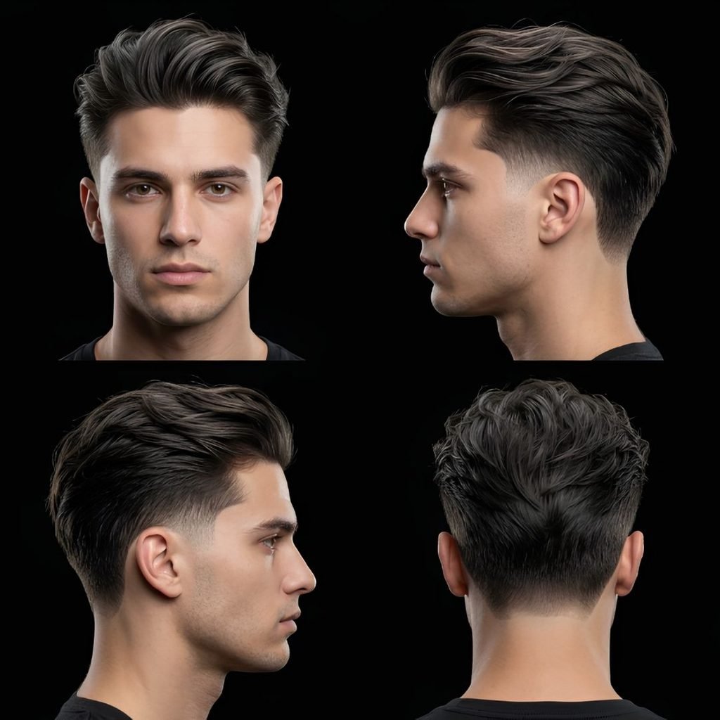 Long Hair Low Burst Fade