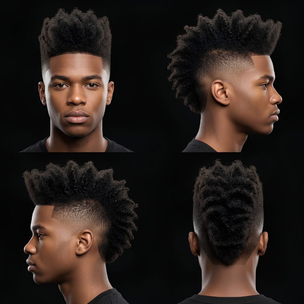 Long Mohawk Burst Fade