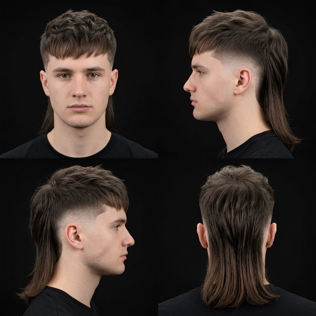 Low Burst Fade Mullet