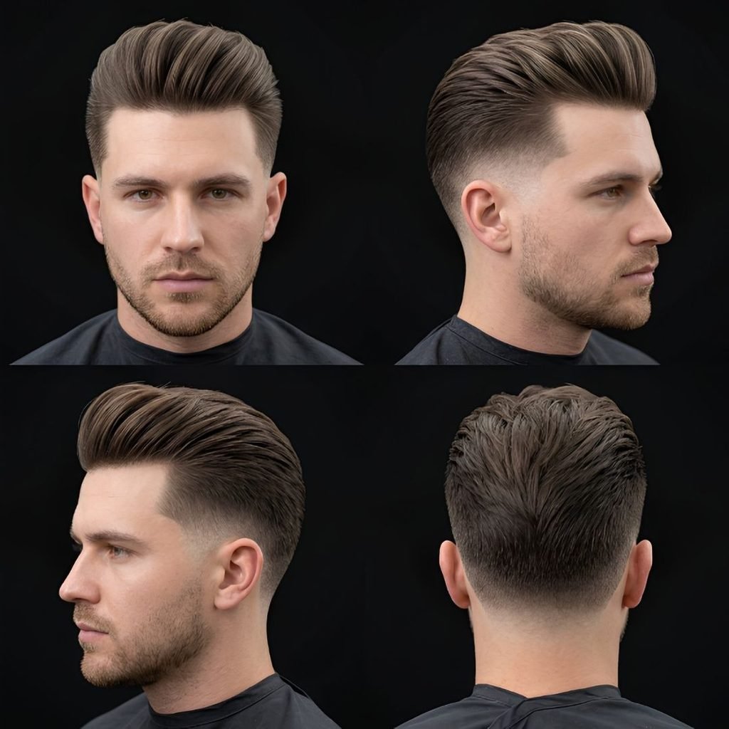  Low Burst Fade Pompadour