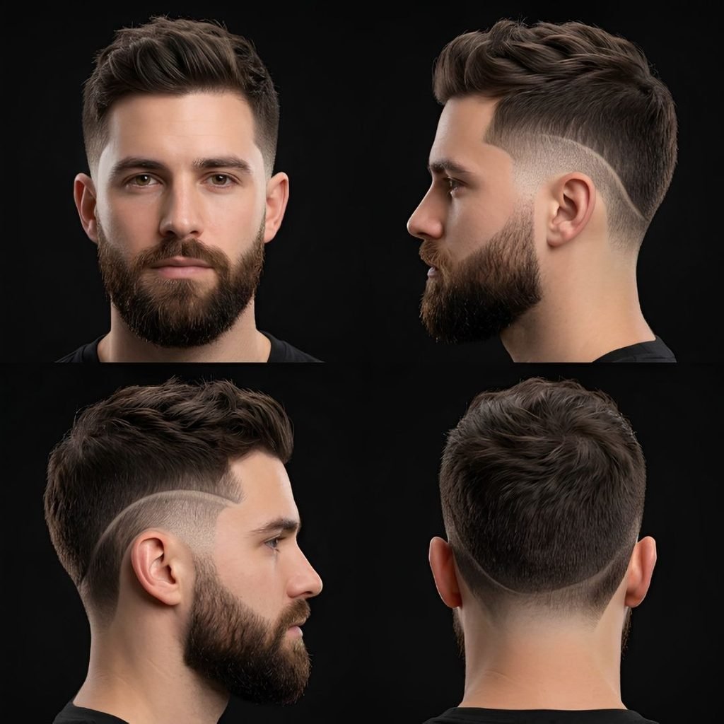 Low Burst Fade with Beard