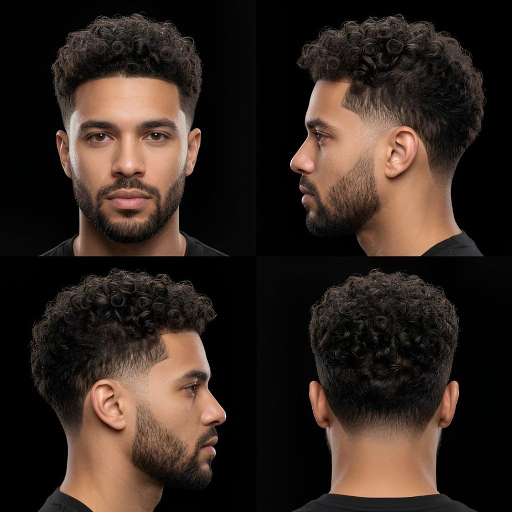Low Curly Burst Fade
