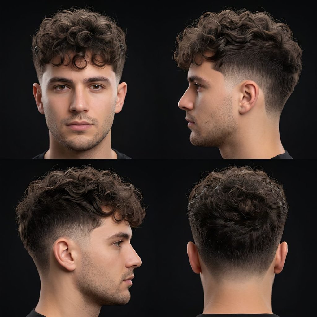Messy Curly Burst Fade