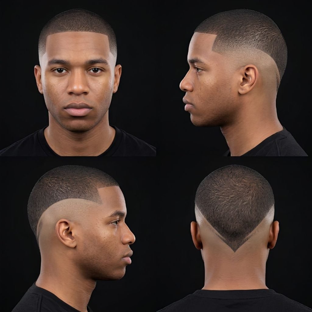 Mid Burst Fade Buzz Cut