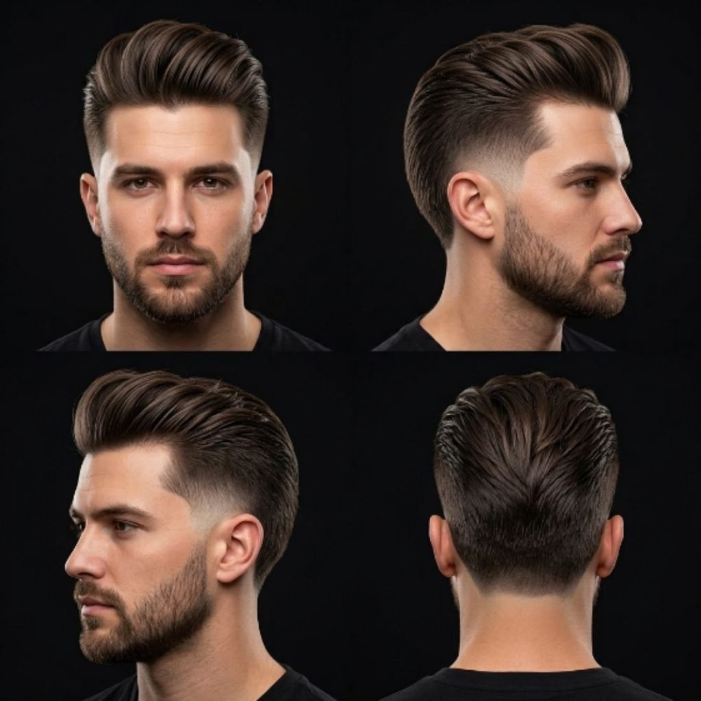 Mid Burst Fade Pompadour