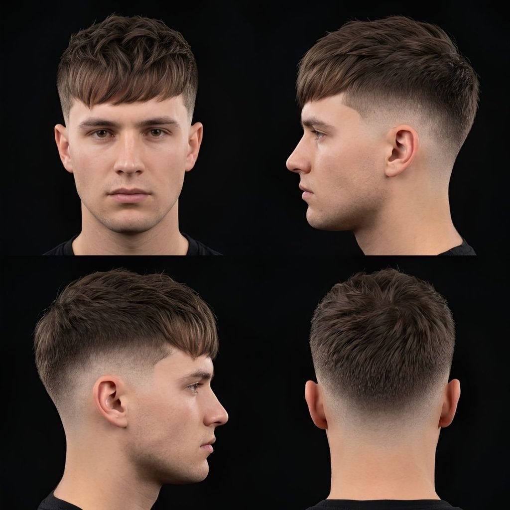 Mid Burst Fade Slick Back