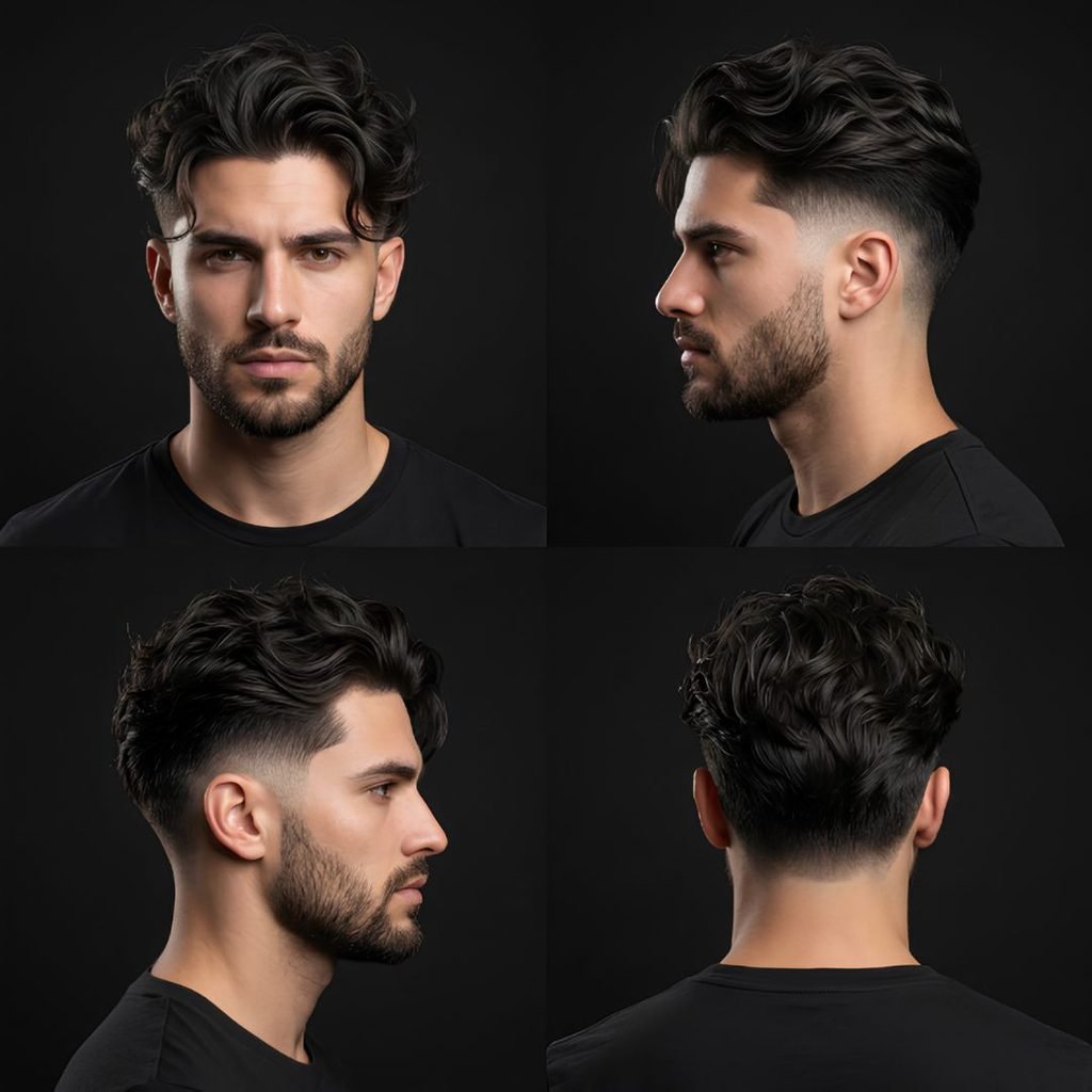 Modern Rockstar Long Hair Burst Fade