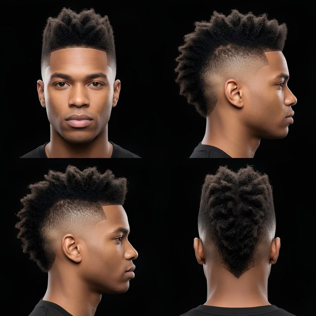 Natural Burst Fade Mohawk