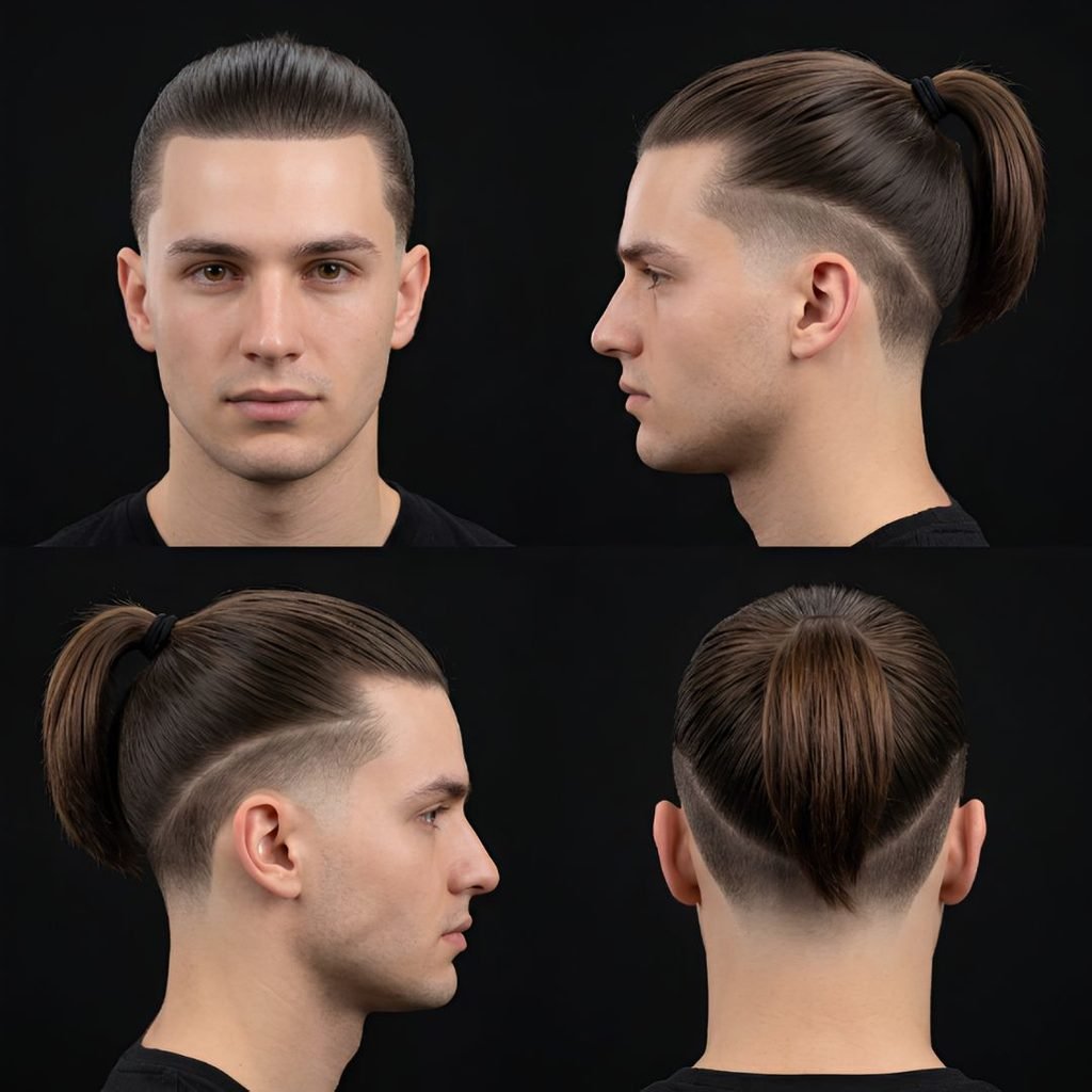 Ponytail Burst Fade