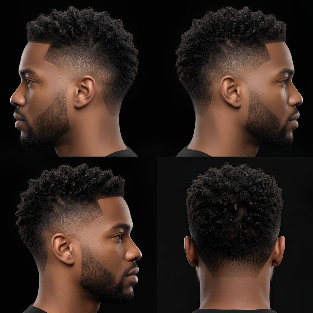 Short Curly Burst Fade