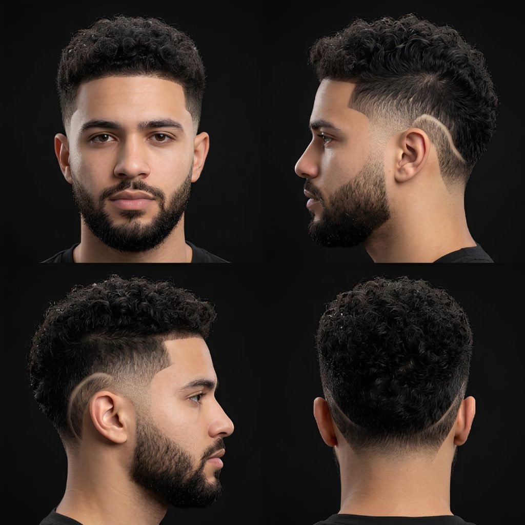 Taper Curly Burst Fade