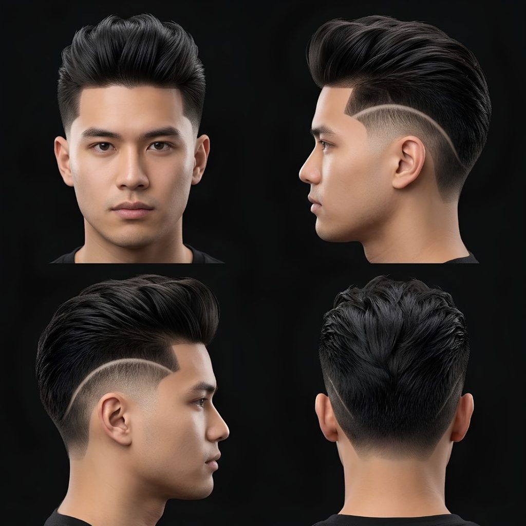 Straight Burst Fade Pompadour