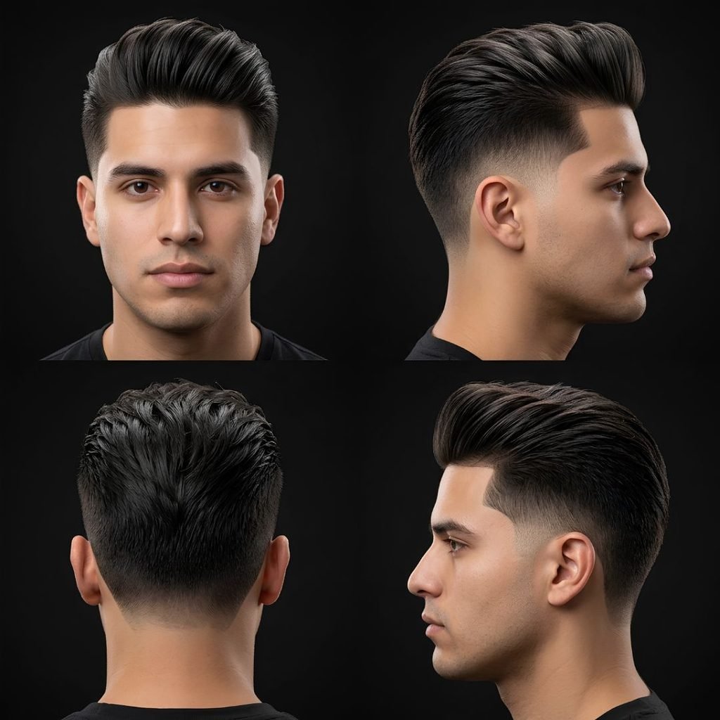 Straight Burst Fade Quiff