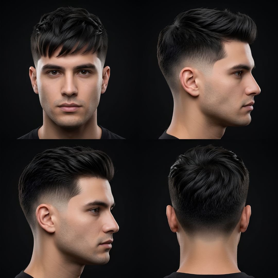 Straight Burst Fade for Thick Hair