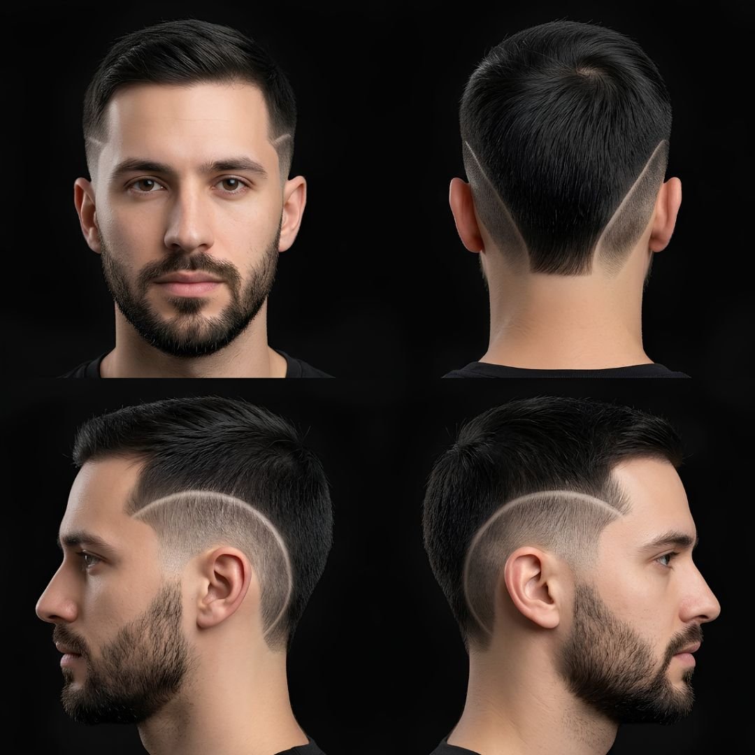 Straight Burst Fade for Thin Hair