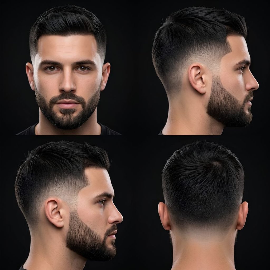 Straight Burst Fade with Beard