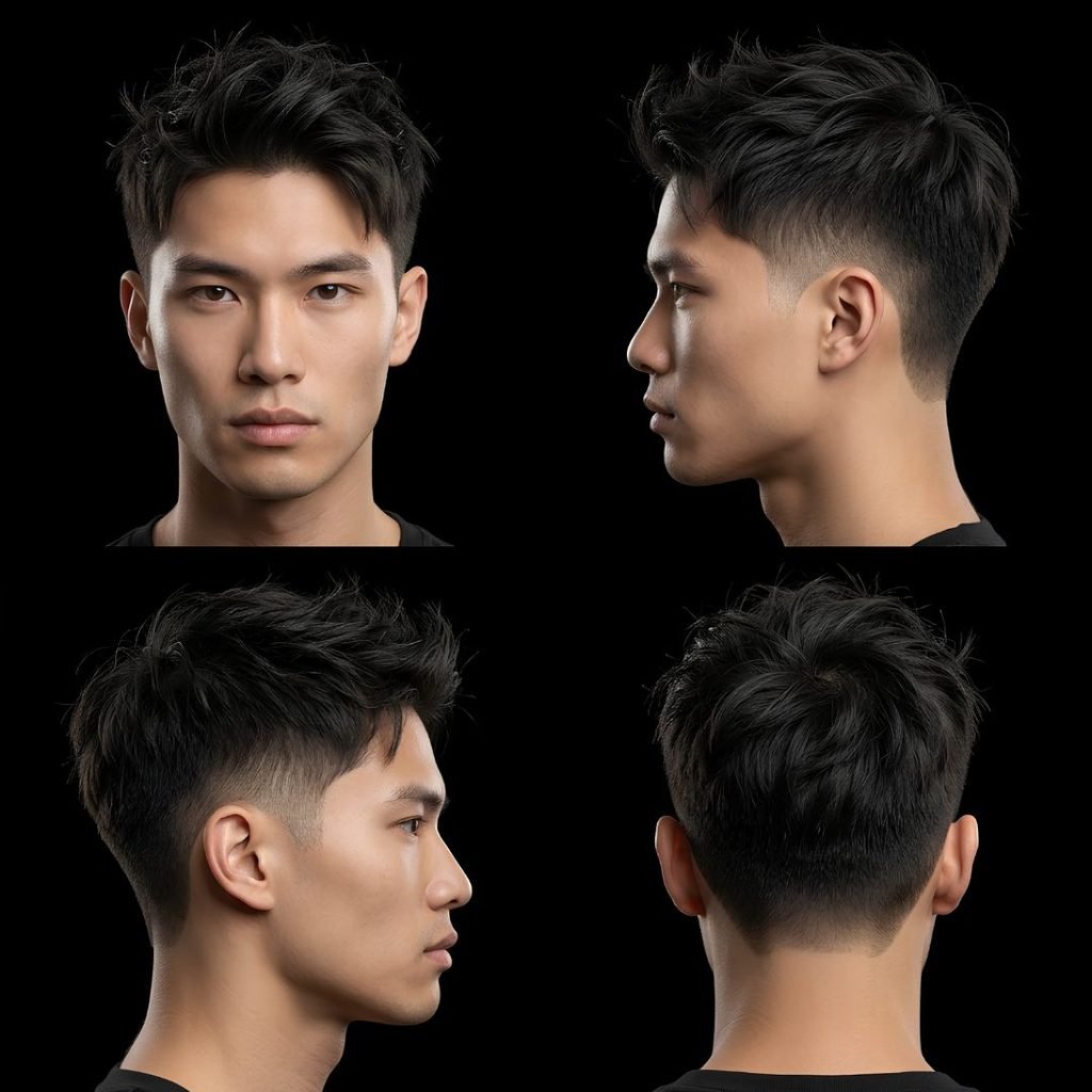 Straight Burst Fade with Textured Fringe