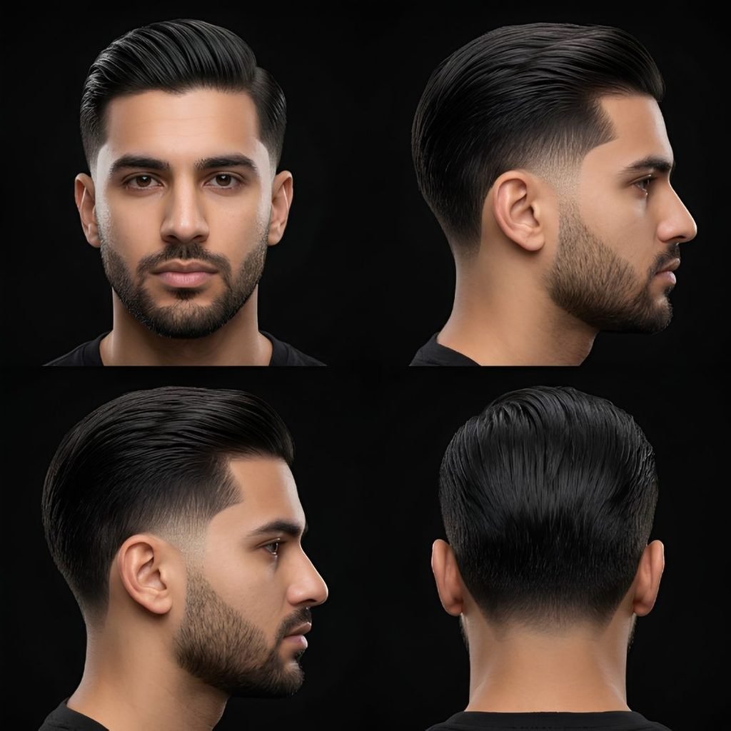 Straight Hair Low Burst Fade