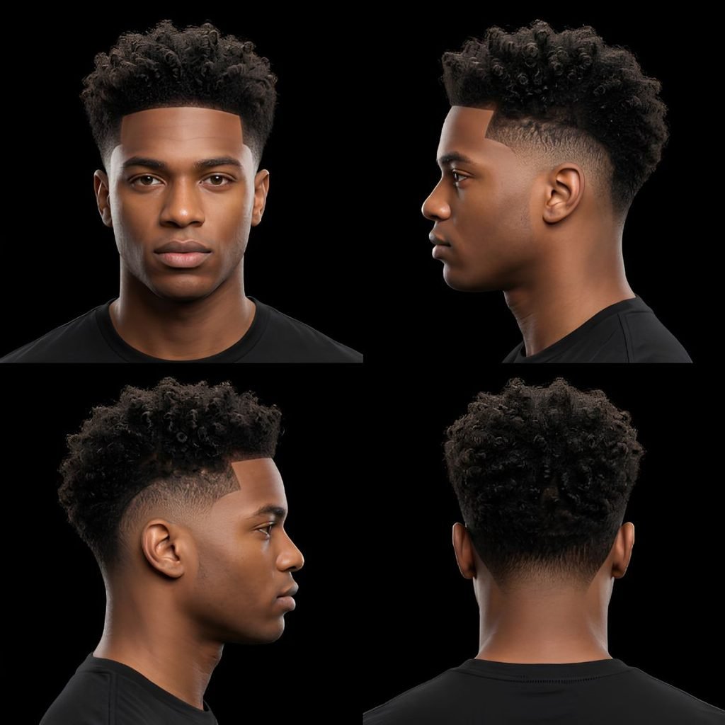 Taper Curly Burst Fade