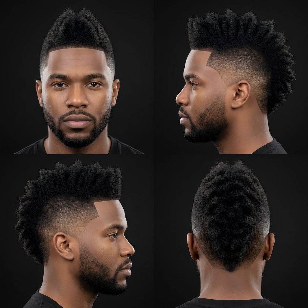 Tapered Burst Fade Mohawk