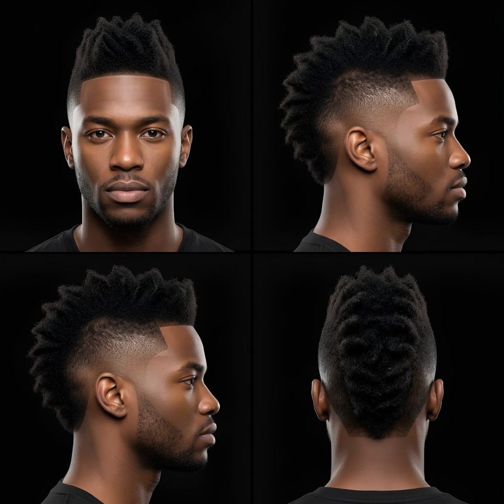 Textured Burst Fade Mohawk