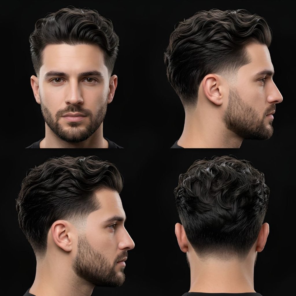 Wavy Hair Low Burst Fade