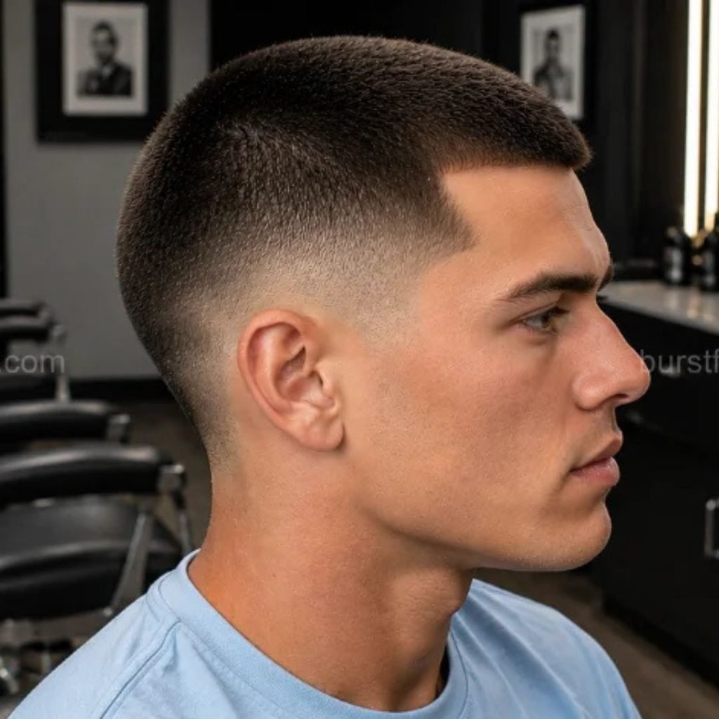 14. Butch Cut with Burst Fade