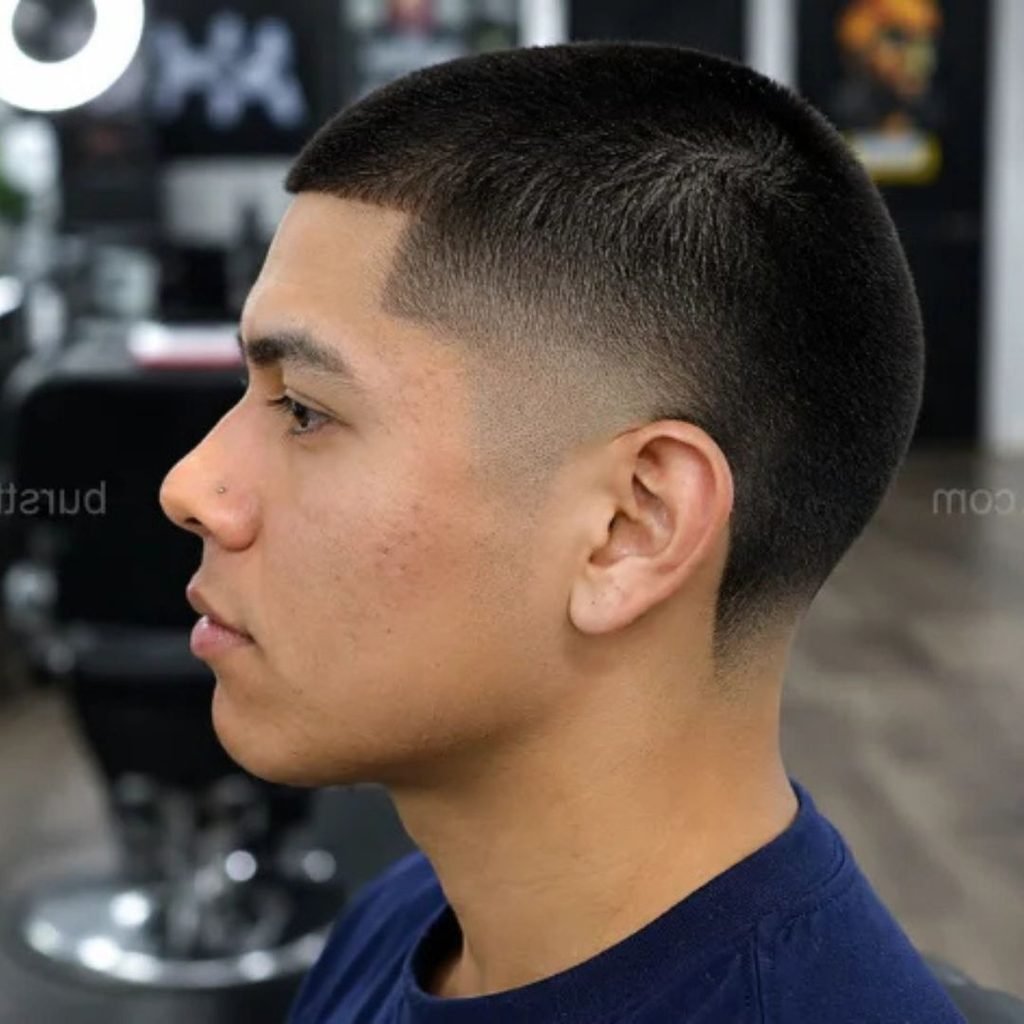 2. Low Burst Fade Buzz Cut