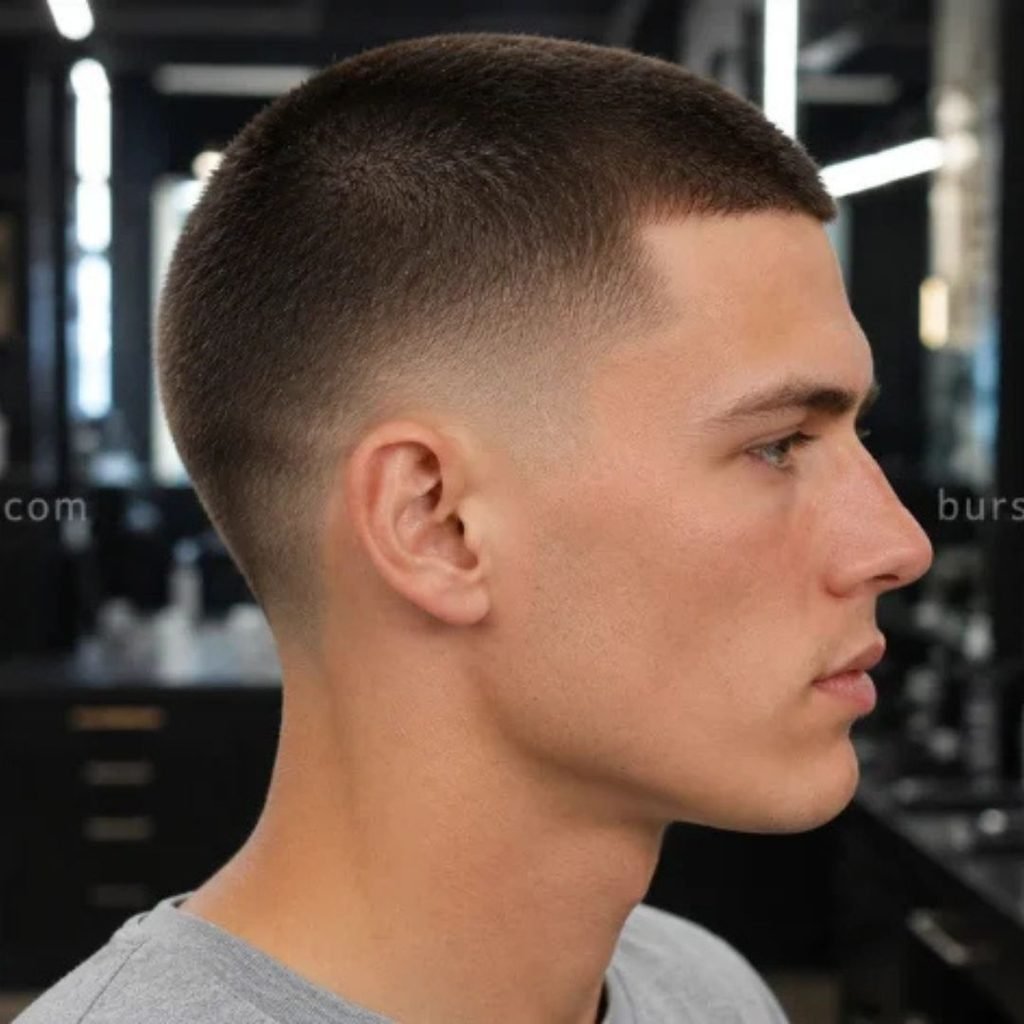 3. Mid Burst Fade Buzz Cut