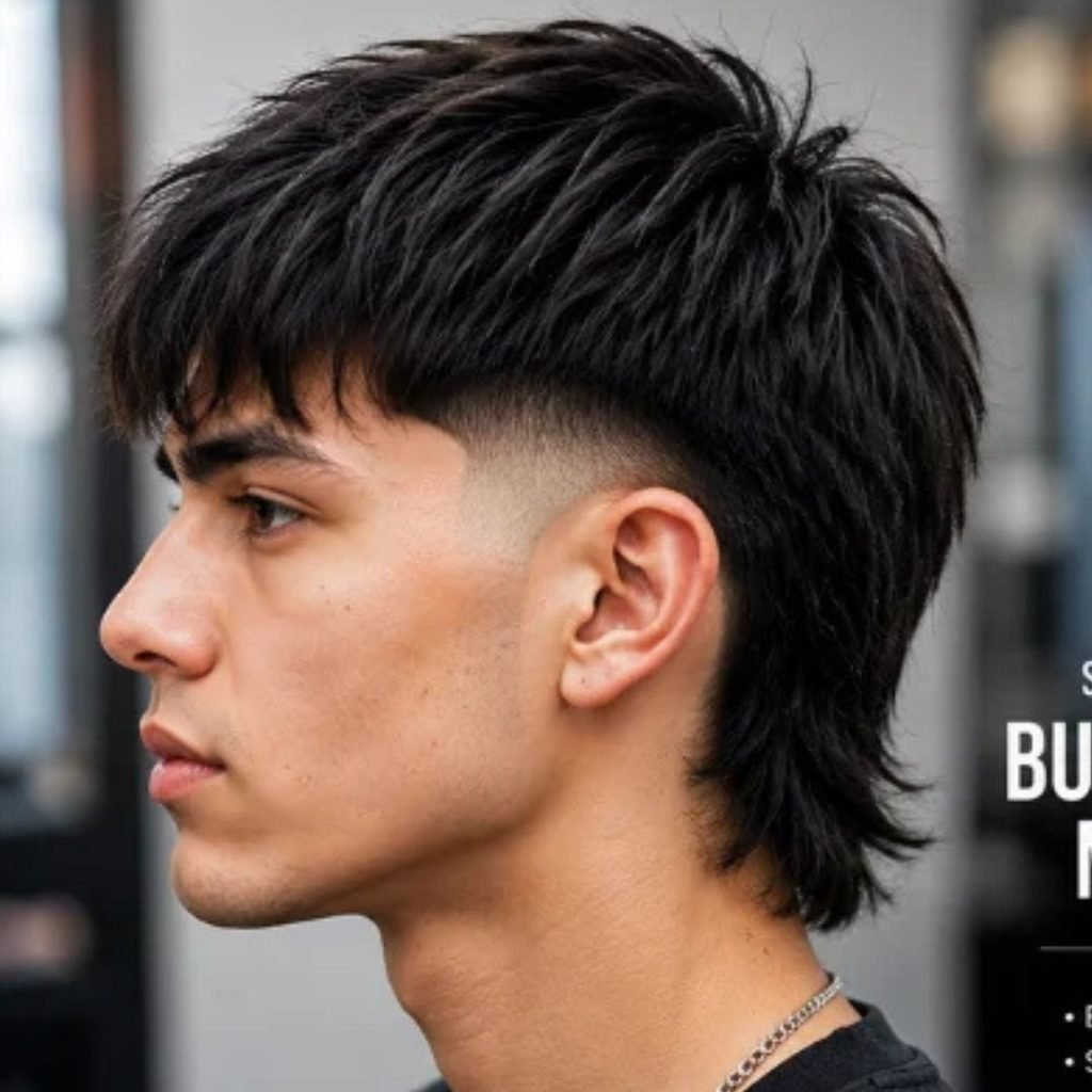 5. Burst Fade Mullet for Straight Hair
