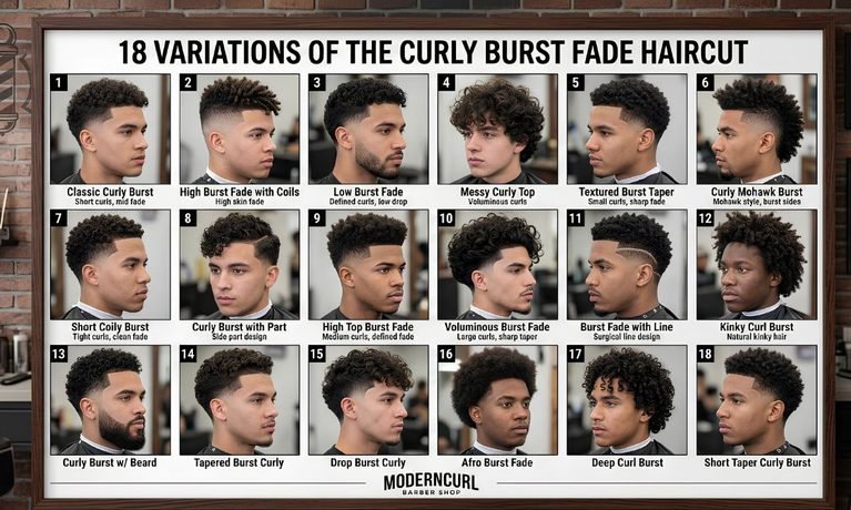 Curly Burst Fade Haircut