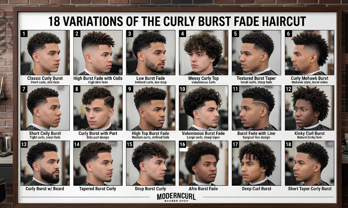 Curly Burst Fade Haircut
