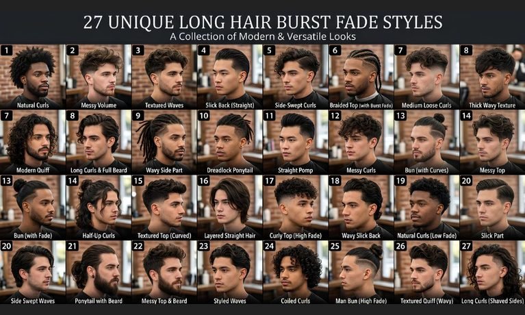 Long Hair Burst Fade