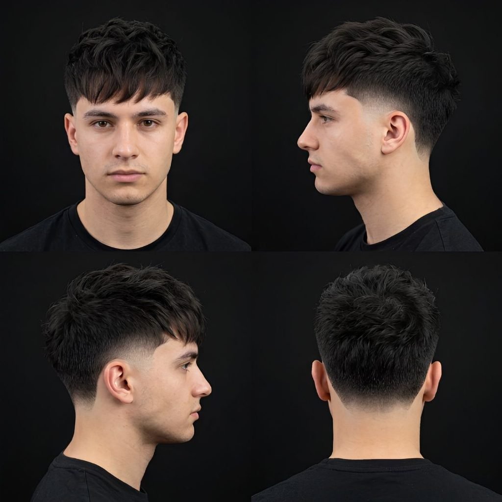 Messy Mid Burst Fade