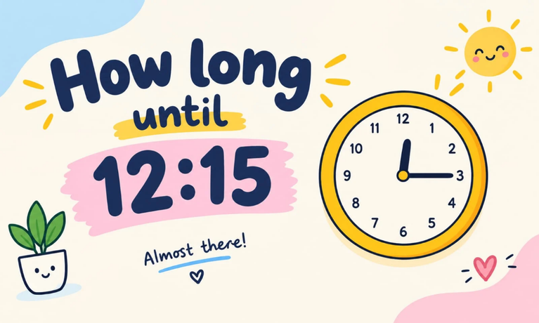 How Long Until 12:15? Countdown to 12:15 PM & AM