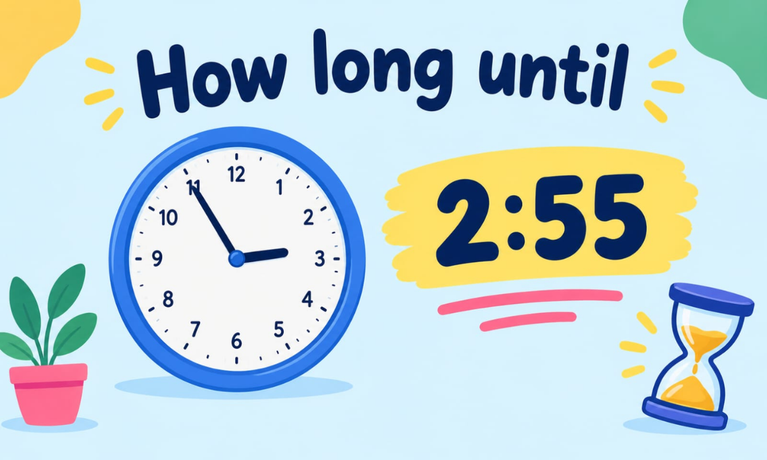 How Long Until 2:55? Countdown Timer & Exact Time Remaining